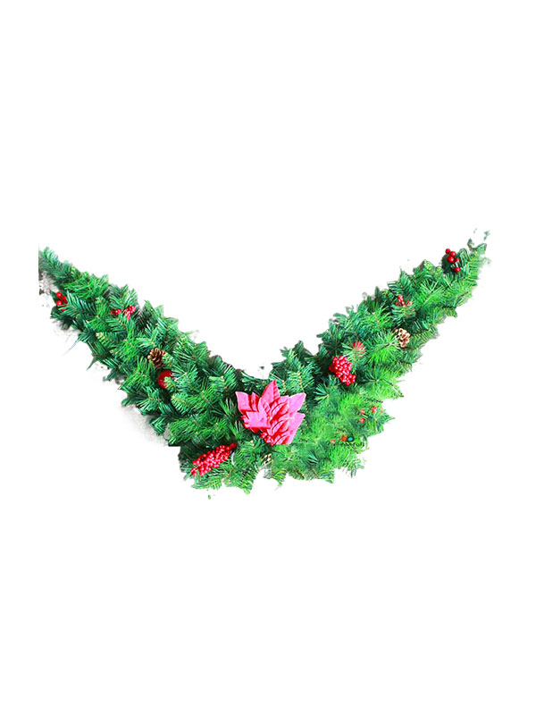 Guirlanda de Natal artificial com decoração de flores