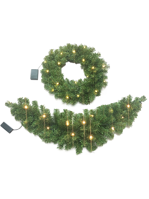 Guirlanda de Natal em PVC Series-45CM com luzes