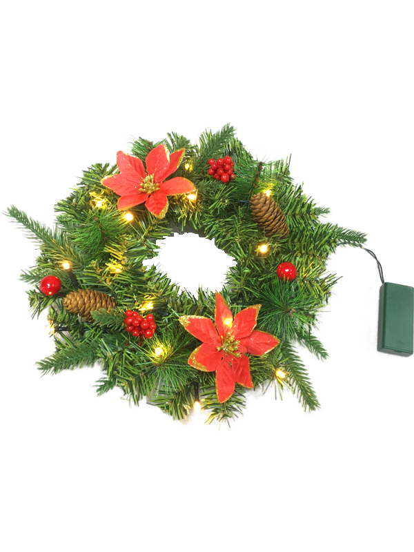 Guirlanda de guirlanda de Natal em PVC PE Pine Needle Series-28CM mais decorações