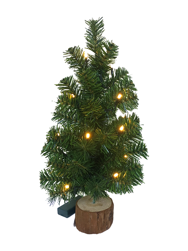 Árvore de Natal de mesa com pés de madeira série PVC-40CM