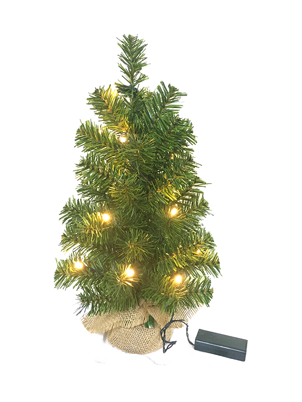 Árvore de Natal de mesa de pé de saco de linho série PVC-40CM